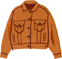 Textured Handdrawn Cutout Risograph Dark Denim Jacket